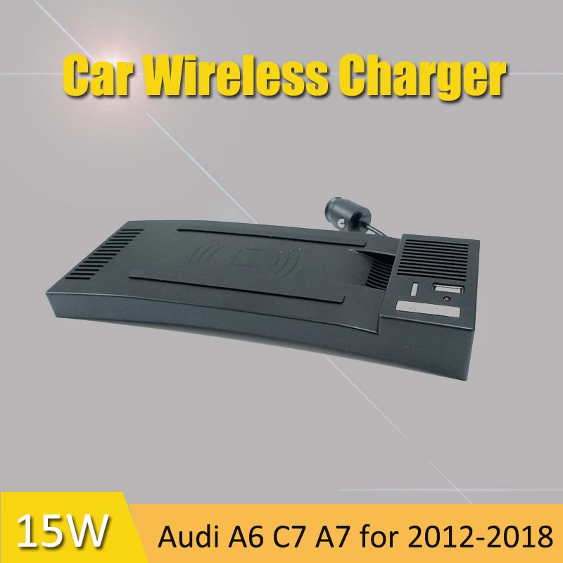 15 Вт автомобильный QI Беспроводной Зарядное устройство для Audi a6 a6l c7 a7 2012 2018
