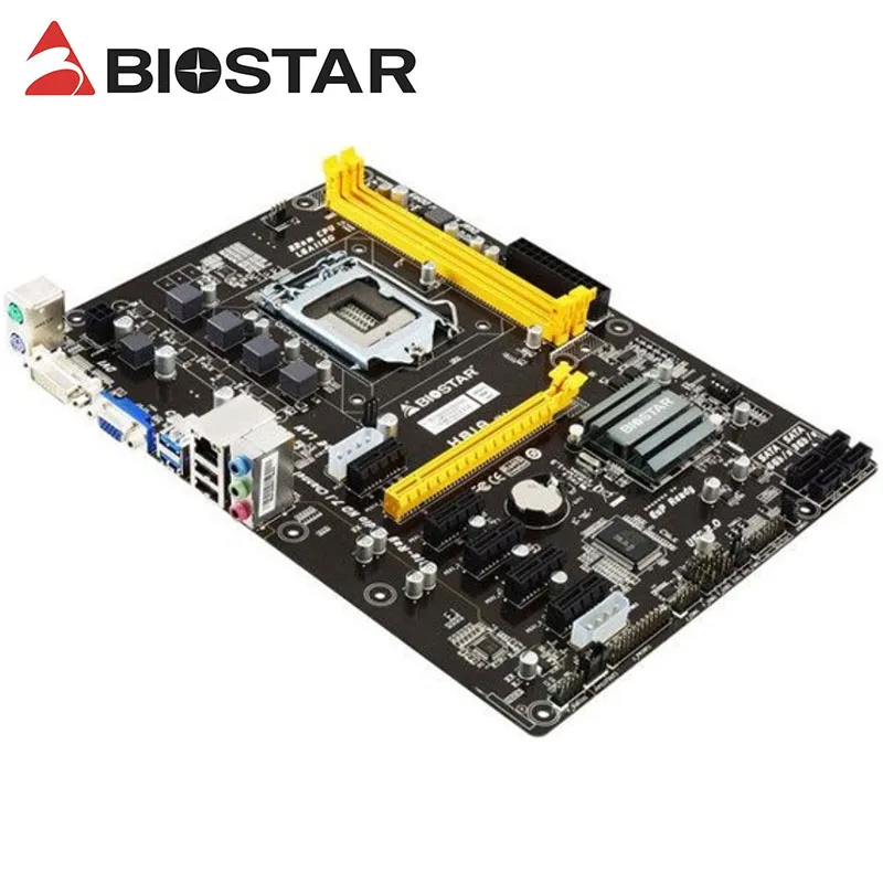 Материнская плата H81 B250 ETH BTC PRO 6GPU 6PCIE для майнинга BIOSTAR H81A материнская Intel LGA 1150 i7 i5 i3