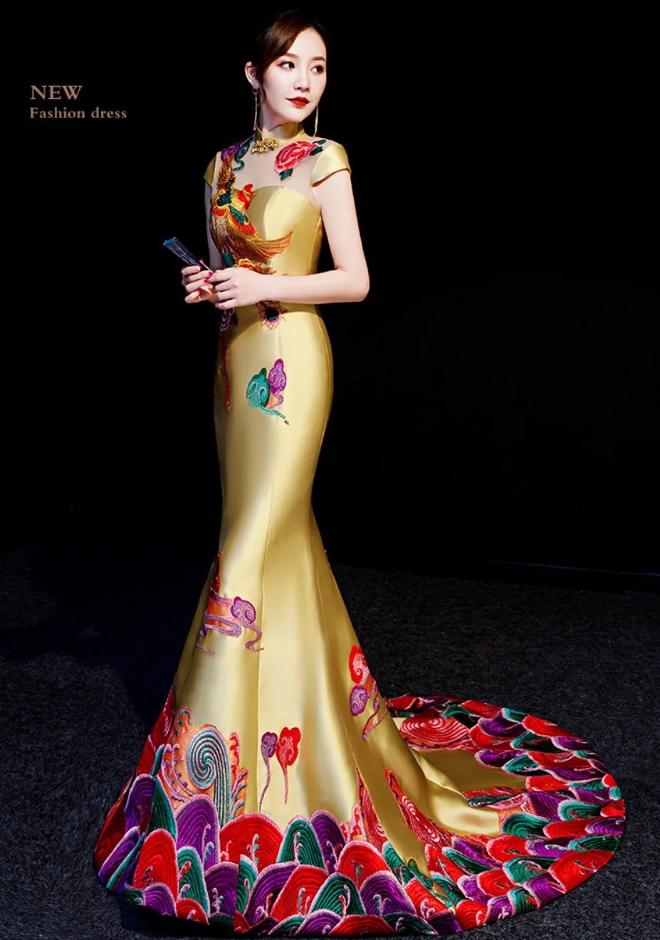 Синее китайское традиционное платье современный Ципао свадебное Cheongsam длинное вечернее платье вечерние сексуальные спинки vestido