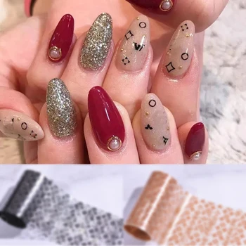 

1box roll nail sticker designer brand logo foil for 3D Nail decoration (10 rolls 4x50cm/roll) Decals Makep Art Decoration