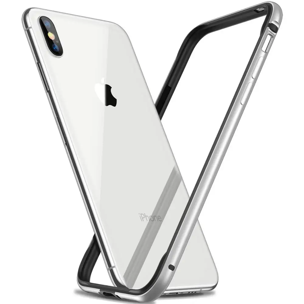 Серебристый Чехол-бампер для iphone XS MAX XR X XS, Жесткий Тонкий защитный бампер, мягкий ТПУ, внутренняя рамка, чехол для iphone XS MAX - Цвет: Серебристый