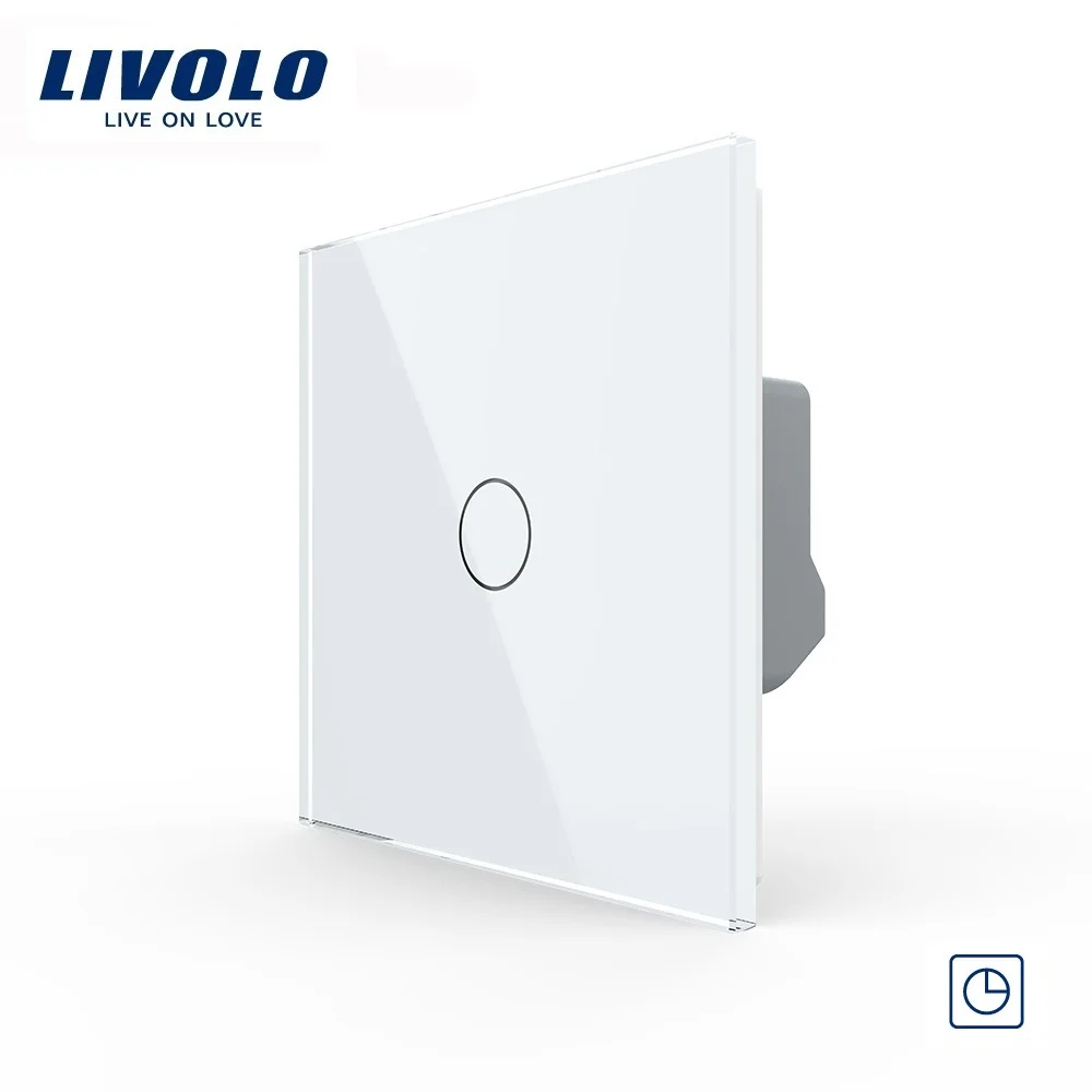 

New Livolo EU Standard Timer Switch(30s Delay), AC 220~250V, Glass Panel, Light Touch Switch+LED Indicator,VL-C701T-11