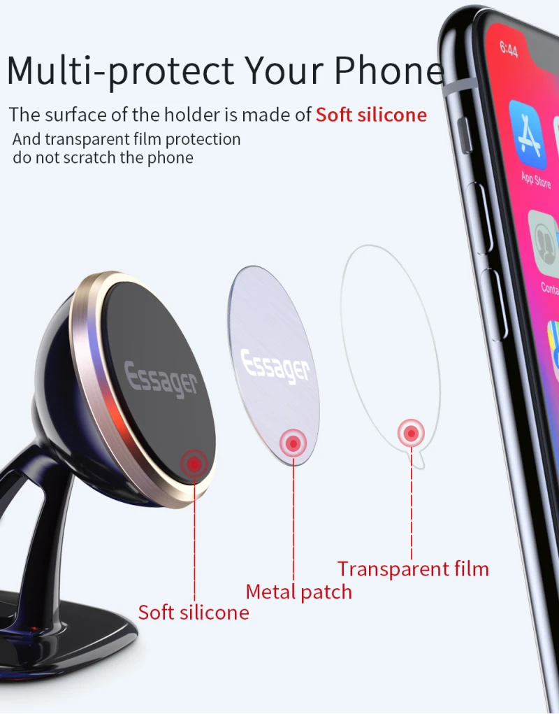 Магнитный автомобильный держатель для телефона Essager для IPhone для Xiaomi 9 для samsung автомобильный держатель телефона автомобильный магнитный держатель подставка для мобильного телефона