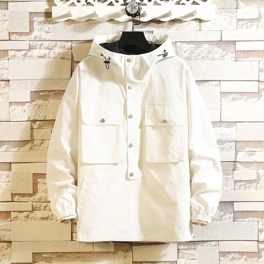 Feitong New Casual Jacket Men Street Fashion Hip Hop Yellow Hooded Bomber Jackets jaqueta masculino Male Pullover Outwear Coats