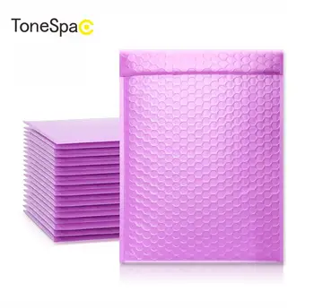 

TONESPAC 200*260mm 50pcs Bubble Mailer Shipping Padded Envelope Self Seal Wrap Waterproof Mailing Packaging Bags Purple