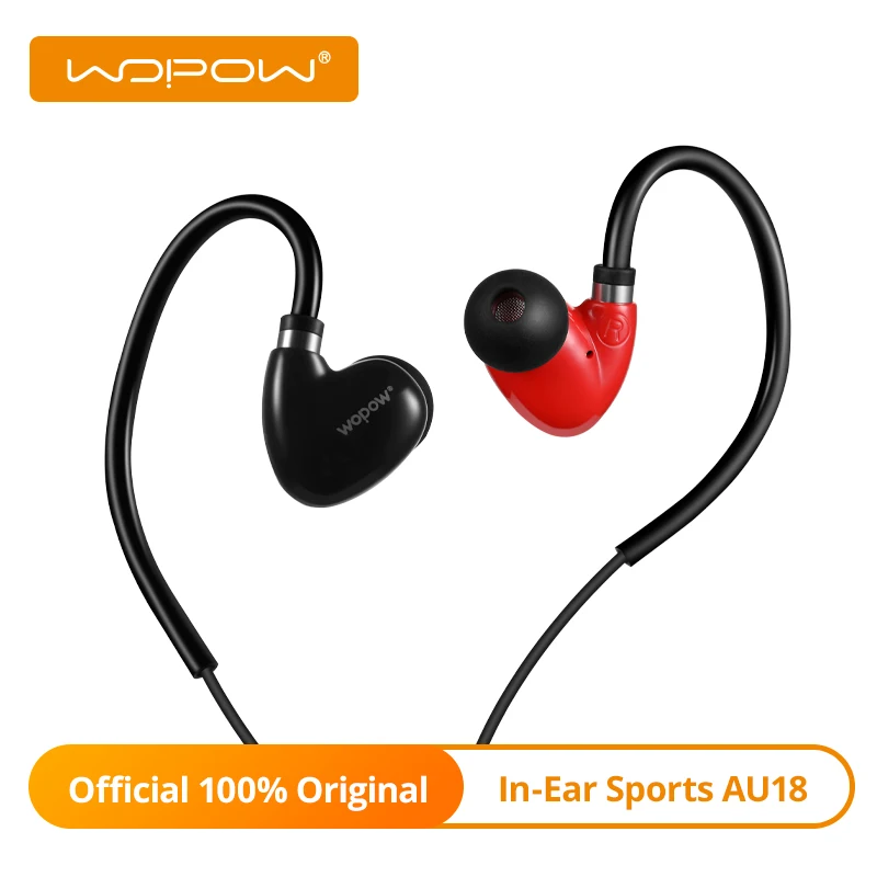 

WOPOW In-ear Wired Earphone AU18 Stereo Sound IPX4 Waterproof Wired Headset with 3.5mm for iPhone Android Wired Headset with Mic