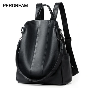 

Leather shoulder bag female 2020 new wild fashion first layer cowhide ladies backpack soft leather female leisure bag