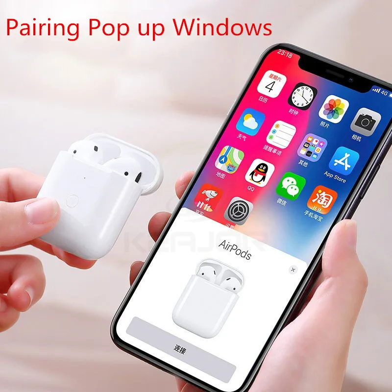 Keajor беспроводной зарядный чехол для Apple Airpods Bluebooth Pairing Pop up Windows Charge Box Air pods 450 мАч