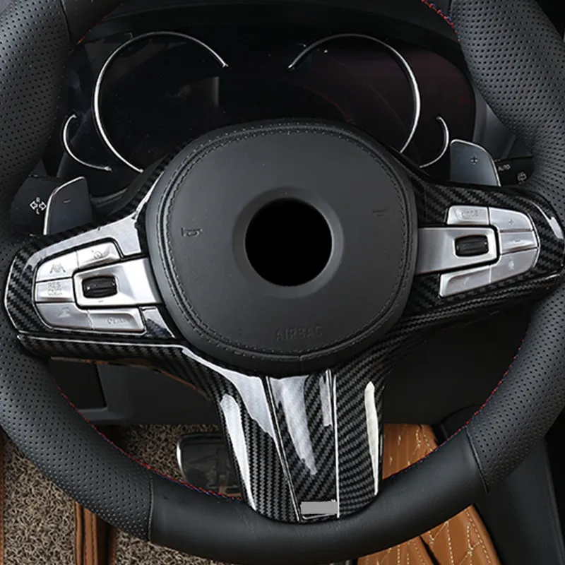 Украшение рулевого колеса автомобиля накладка отделка углеродного волокна стиль наклейки для BMW X5 G05 X3 X4 G01 G02 G30 салонные авто аксессуары