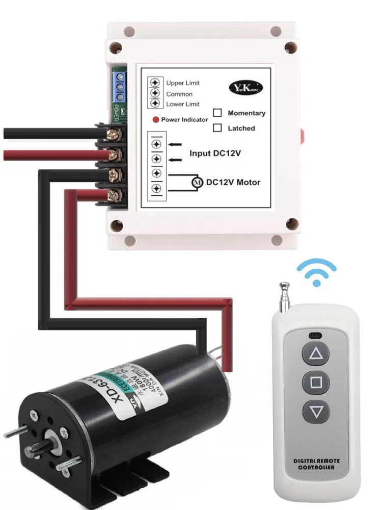 DC Motor Speed Controller High Power 12V DC 40A 400W Motor Wireless Remote Control Switch Roller Shutter Door Electric Curtain Remote Forwards Reverse