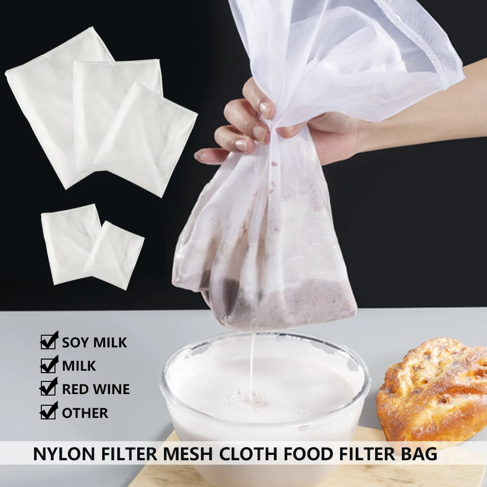 Wholesale Food Filter Bag Nut Milk Tea Juice Skimmer Filtration Cotton Net