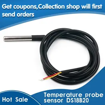 

DS1820 Stainless steel package Waterproof DS18b20 temperature probe temperature sensor 18B20