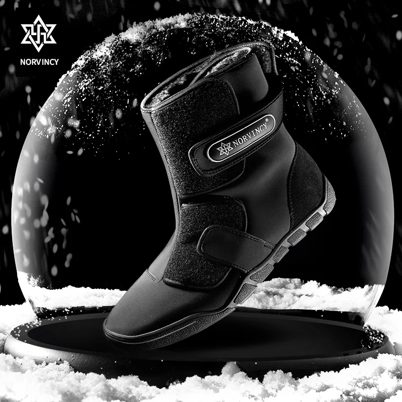 

Winter snow boots, patch, warm men's boots, plush panel, outdoor mid top shoes