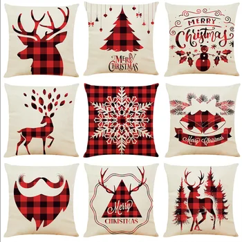 

Plush Cushion Cover 45x45cm Christmas Cushion Covers Festival Decorative Pillowcase Pillow Covers for Sofa Car Seat
