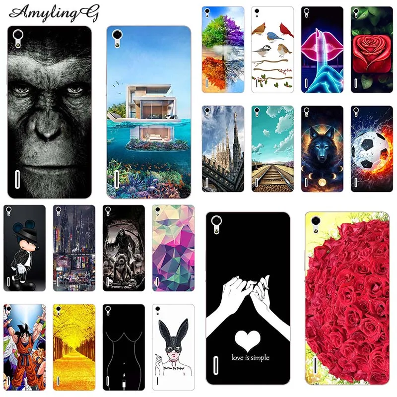 Модный чехол для телефона huawei Ascend P7 P7-L07 5 0 &quotчехол мягкий P 7 Животное Мультфильм