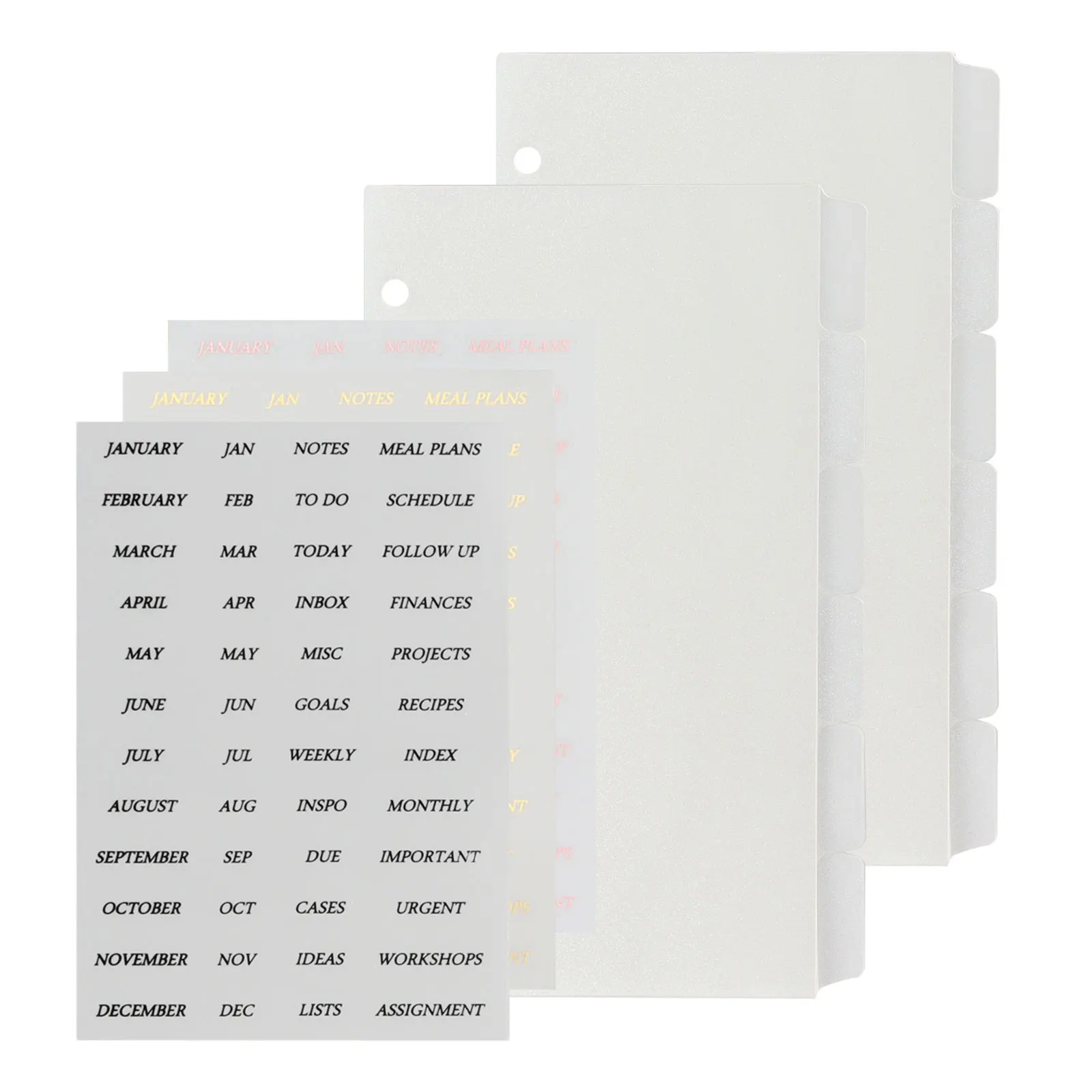 Transparent A6 Clear Dividers Loose Leaf Spiral Notebook A6 6 Ring Binder Divider Index Tab Planner Divider Pages