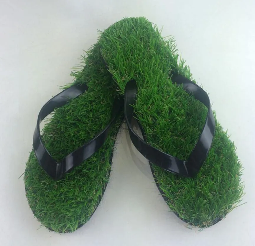 39 41 43 45 wholesale man grass flip flops sandals slippers new thick bottom platform slope beach male Lawn grass slippers