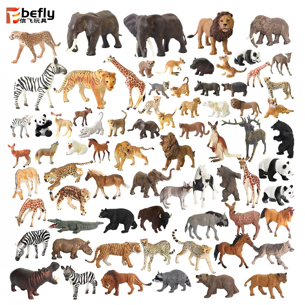 

Simulated Animal Set Model Toy PVC Wild Toy Animals Model Elephant Tiger Lion