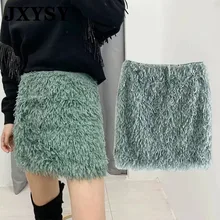 JXYSY юбка женская faldas mujer moda Англия Винтаж искусственный перо Высокая талия вечерние сексуальные мини юбки для женщин