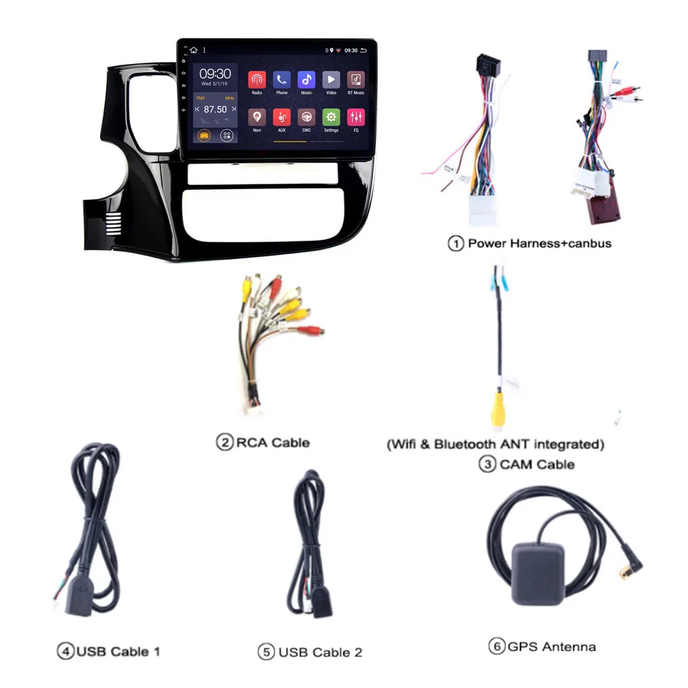 Автомобильный мультимедийный DVD плеер для Mitsubishi Outlander android 2 + 32 ГБ 8 ядер 2013 2014 2015 2016