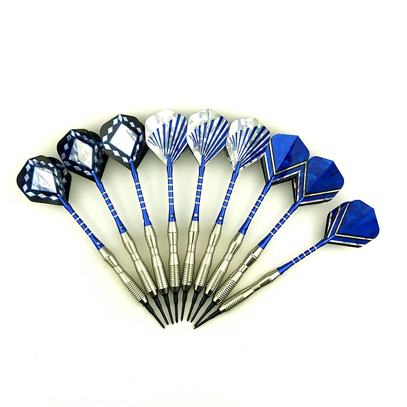 

3 pieces / set of 18g of soft tip darts with blue aluminum shaft darts point wing throwing darts accessories