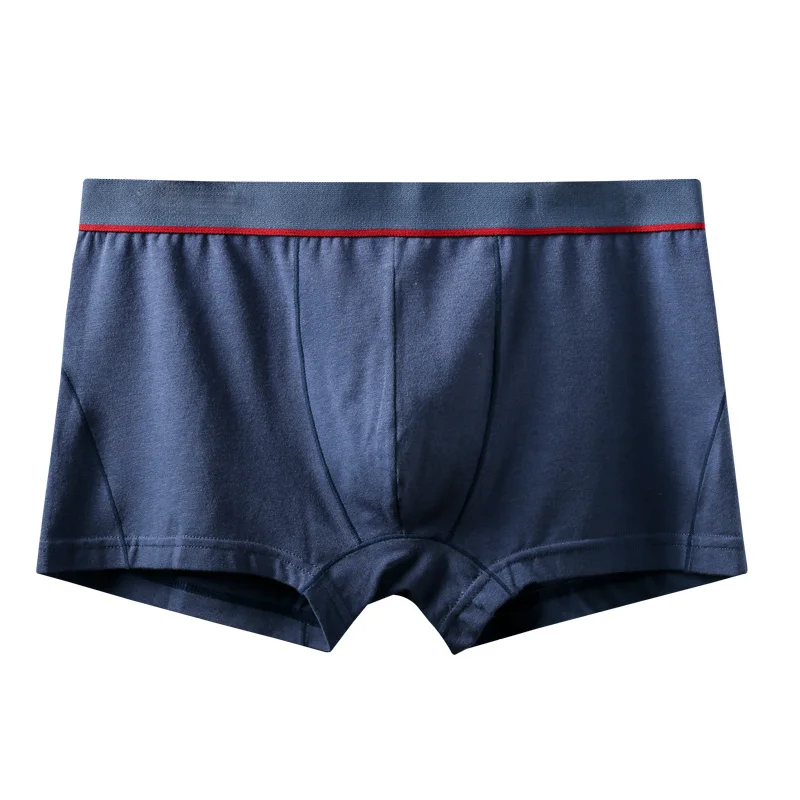 Blue A0582 Модное мужское нижнее белье сексуальное Cueca Большой U выпуклая сумка Боксеры Шорты однотонные мужские боксеры брендовые хлопковые удобные трусики - Цвет: Blue A0582