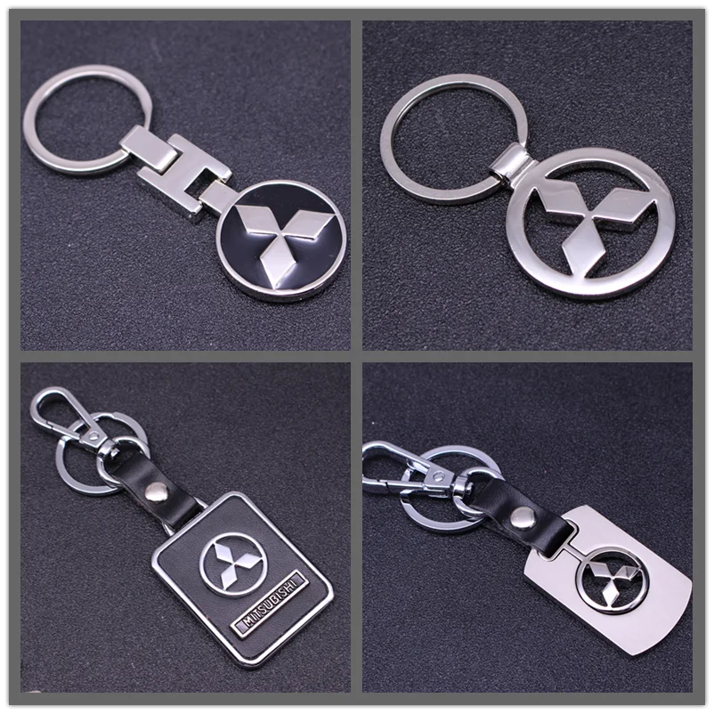 

3D metal car keychain for Mitsubishi key chain men waist hanging Personal Customization pendant keychain accessories car styling