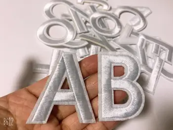 

White Letters Patch Alphabet Embroidered Applique Letters iron on Patches