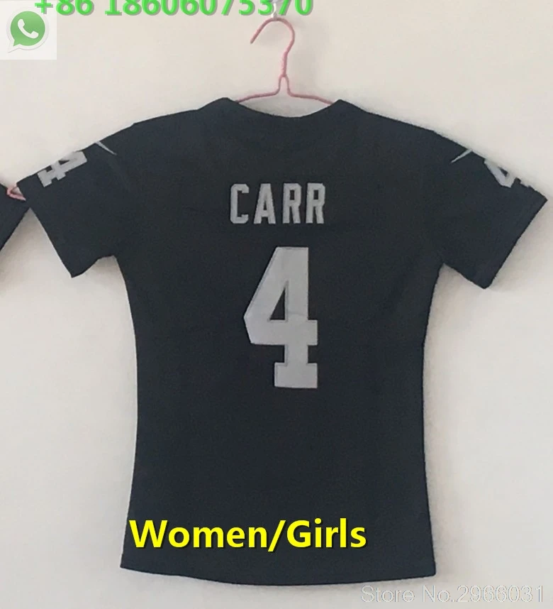 for women А+++ Качество Женщины 24 marshawn lynch 52 khalil mack 89 amari cooper 4 Derek Carr Джерси Окленд - Цвет: for women