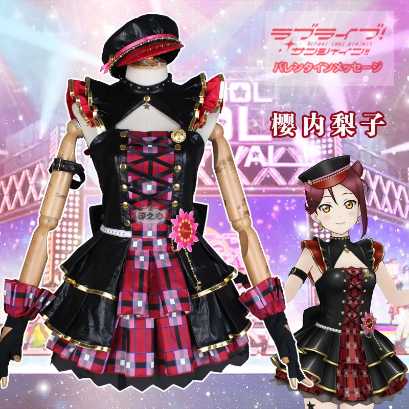 

Love Live Sunshine Aqours Sakurauchi Riko Matsuura kanan Wake up Challenger Punk Uniform Cosplay Costume Halloween Free Shipping