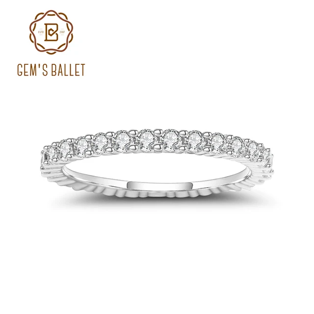 US $43.44 BALLET Women Wedding Sterling Silver Wedding Eternity Moissanite