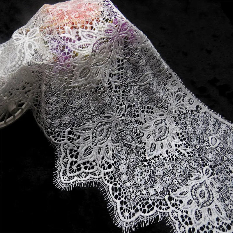 3Meter Eyelash White & Black Lace Trim Mesh Lace Ribbon Decoration Crafts Sewing Lace For Wedding Making Decoration