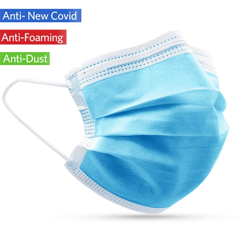 

50Pcs/set Disposable Mouth Mask Virus Protect High Quality Regular Mouth Nose Protection Covers Non-woven Anti Dust Face Masks