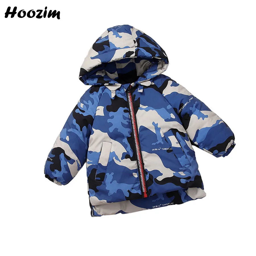 

2019 New White Buck Down Jacket For Boys 3-8 Years Fashion Navy Blue Hooded Outerwear Kids European Military Camouflage Coat For Girls