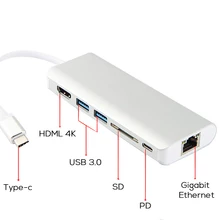 Usb type C к HDMI концентратор адаптер для MacBook samsung Galaxy S10/S9 Dex USB-C к sd-кард-ридеру RJ45 PD мощность HDMI конвертер