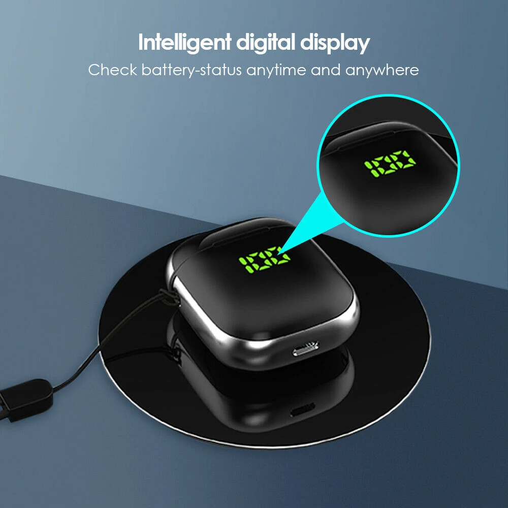 WK60 TWS мини беспроводной Bluetooth 5,0 наушники сенсорный светодиодный дисплей наушники гарнитура Беспроводная зарядка коробка HIFI Качество звука