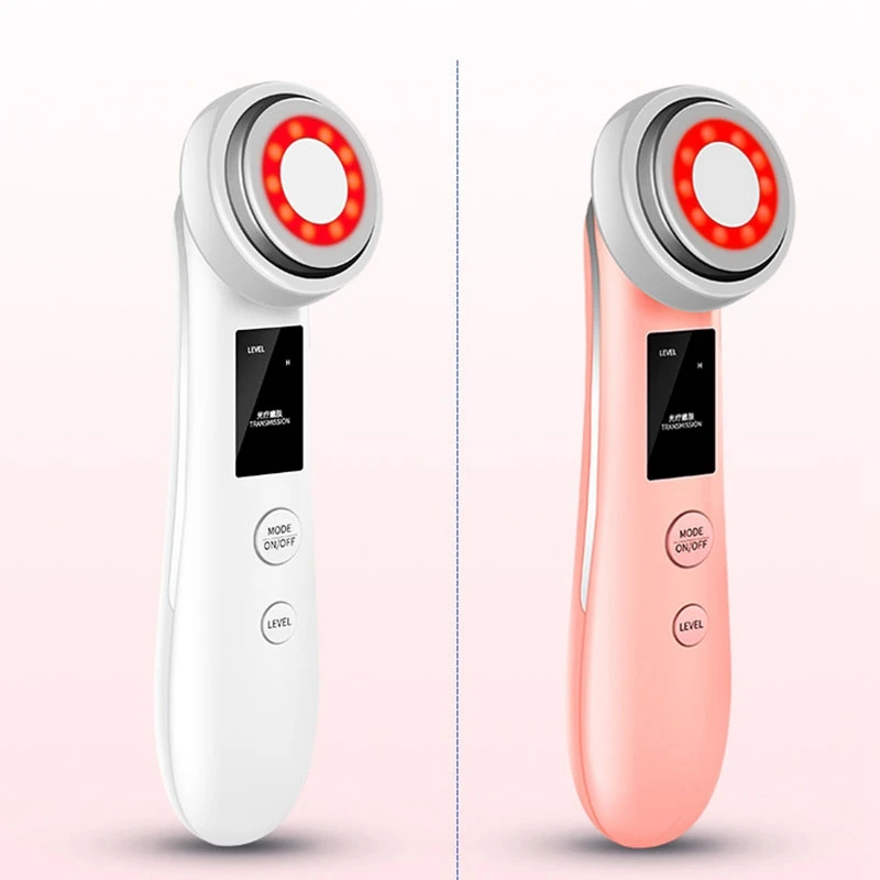HOT！-Facial Rf Radio Frequency LED Red Light Therapy EMS Lifting Ultrasonic Vibration Massage Thin Face Remove Freckles Pore Cle