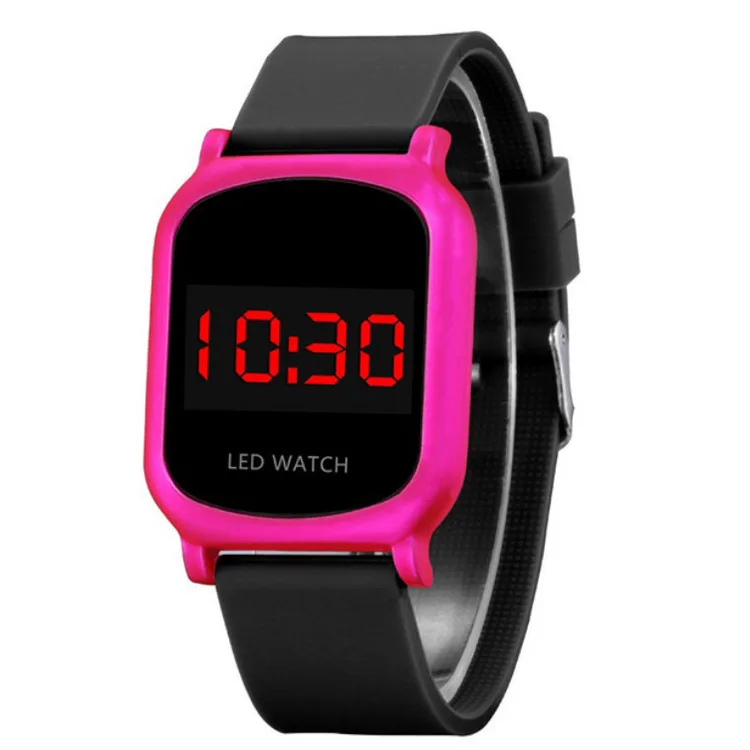 

2019 Hot Selling Silica Gel LED Watch Fashion with Numbers Square Electronic Watch Students Kids' Watch Wholesale Special Offer