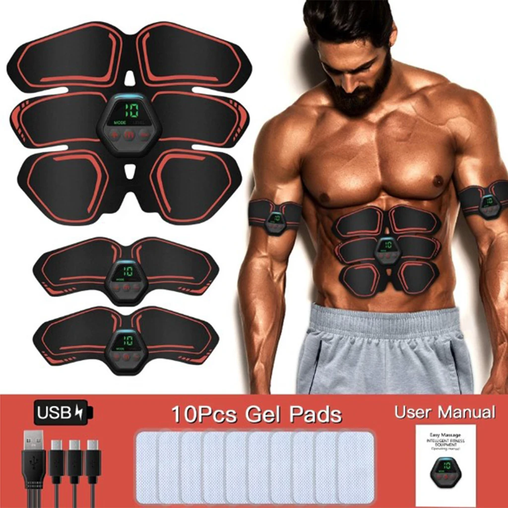 Smart Abdominal Stimulator Abs Arm Trainer Workout Office Exercise Training Belt Abdominal Muscle Stimulator Hip Trainer Toner