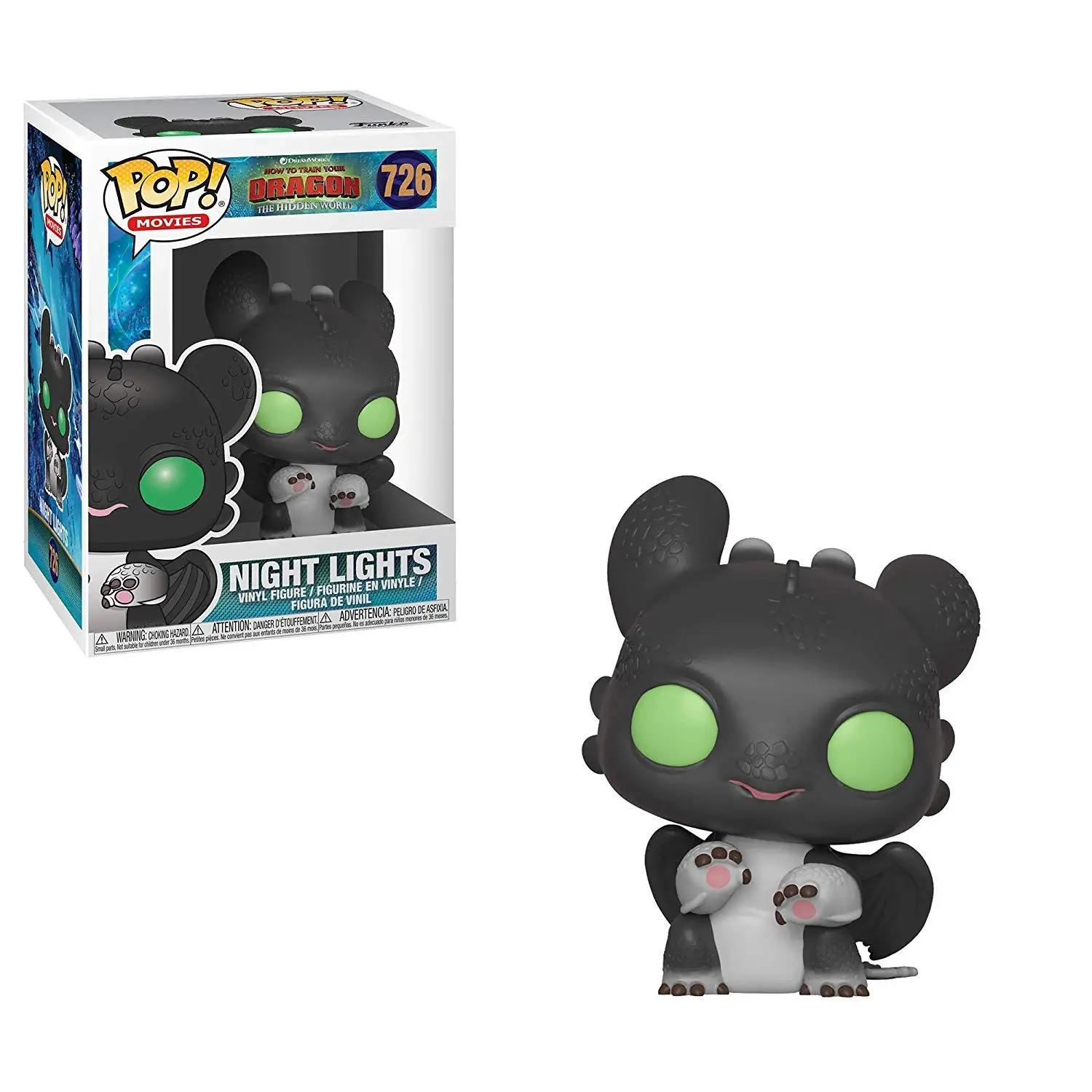 FUNKO POP официальные фильмы: Как приручить дракона-скрытый мир: ночные огни Виниловая фигурка Коллекционная модель игрушки - Цвет: Черный