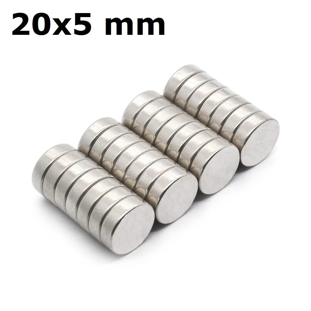 Неодимовый магнит 20x5 2/5/10/20 шт. мм N35 NdFeB Круглый сверхмощный сильный постоянный