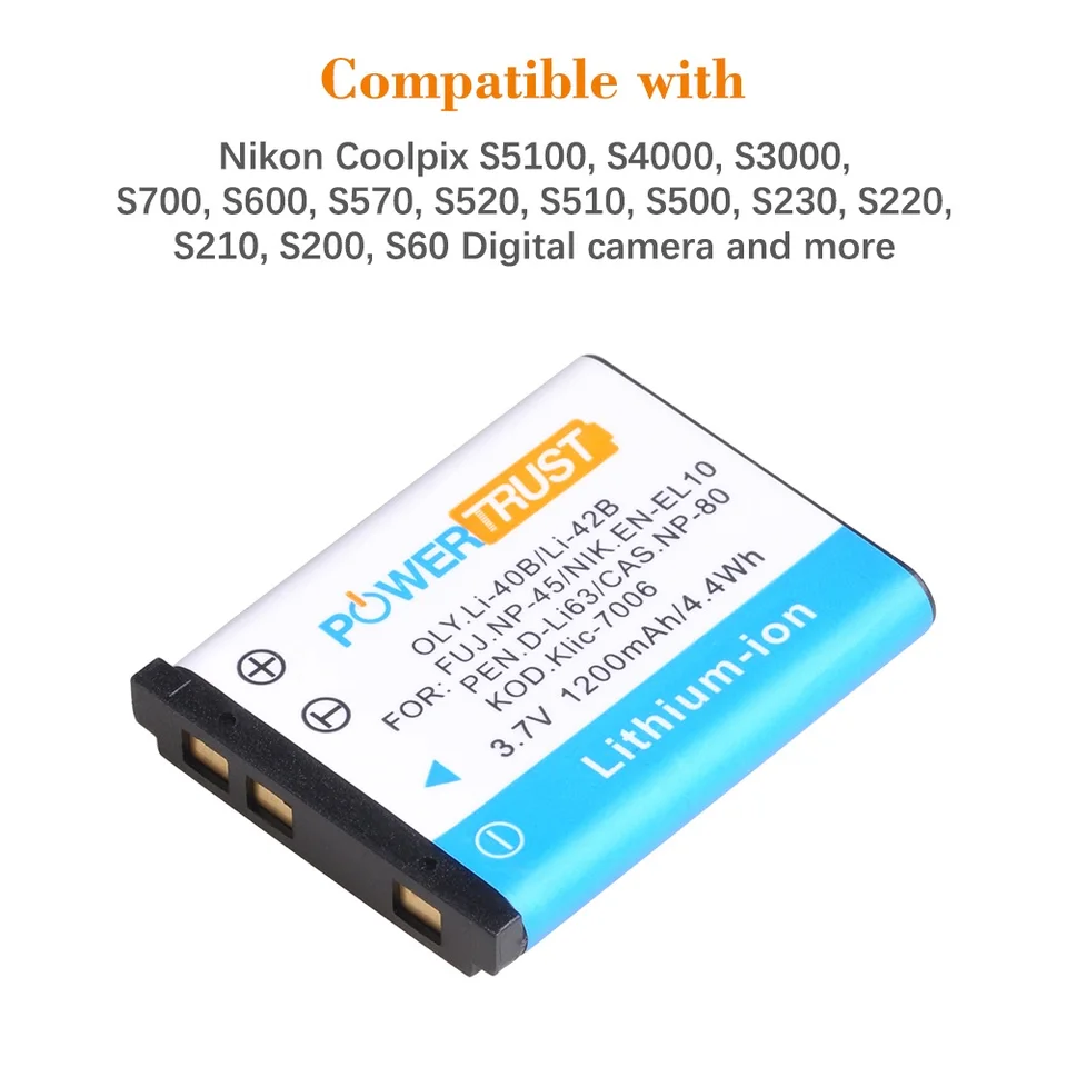 2X Batteria EN-EL10 Compatibile con Nikon Coolpix S230, S500, S510, S520, S570, S600… vedi descrizione