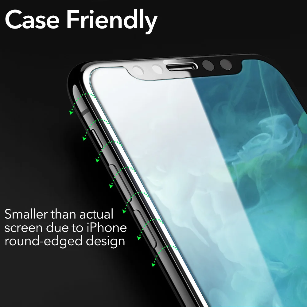 2 шт./лот ESR Защита экрана для iPhone X закаленное стекло 9H Защитная пленка 7 8 Plus 6 6S