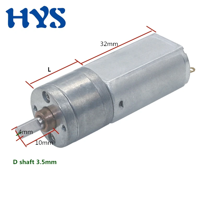 

HYS DC Motor 12V Gear Motor Mini Electric Motors 12 Volt V Micro Speed Reducer DC12V Small Metal Motor DIY Toys Robot JGA20-180