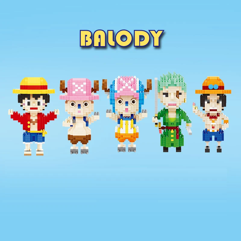 

Nano NO compatible legoed one pieces Monkey D Luffy cartoon mini micro Blocks Building Bricks Toys sets Roronoa Zoro Chopper