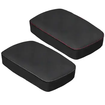 

2 Pcs Car Central Armrest Box Cover Protection for Hyundai KONA Encino 2018 2019-Black+Red Line & Black+Gray Line