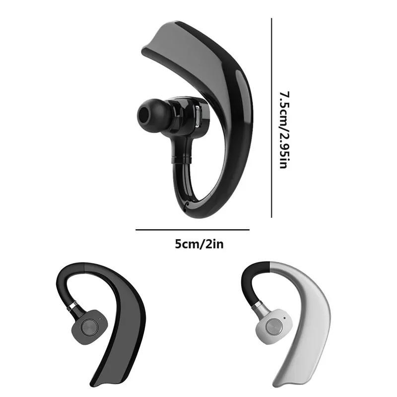 Handsfree Earhook Earphone Wireless Bluetooth Sport Driving Headset Bass HiFi Stereo Music Earbud MIC For iPhone Huawei Xiaomi