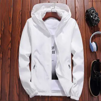 

New autumn fashion ladies men's couples fashion clothing jacket ladies red 7 color 7XL large size loose hooded waterproof jacket