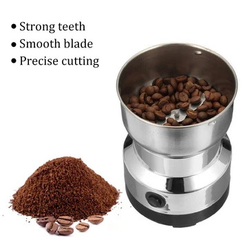 

Electric Stainless Coffee Bean Grinder Bean Herbal Grinding Machine Plug Coffee Accessories Kitchenware