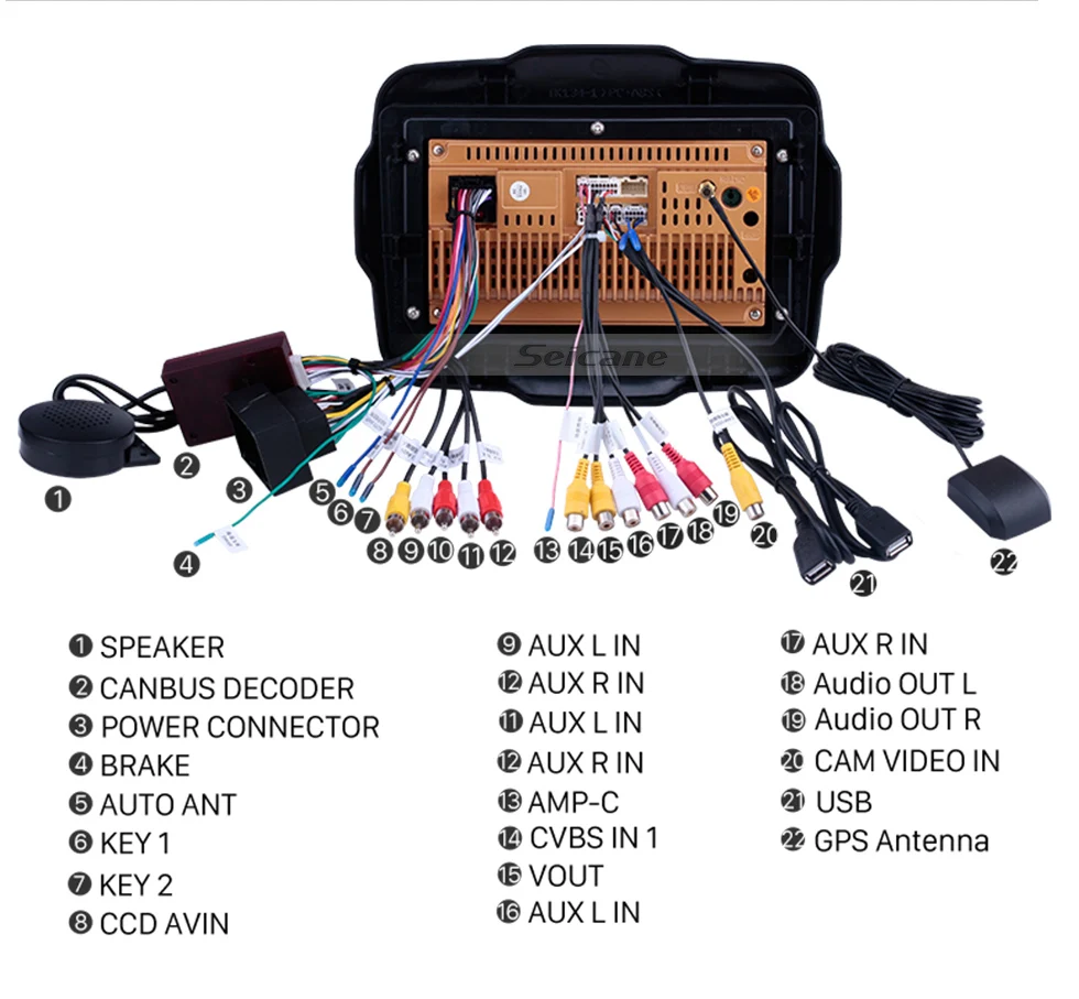 Sale Seicane 9" Android 8.1 2Din Car GPS Radio For 2016 Jeep Renegade Multimedia Player with USB Bluetooth WIFI 1080P Aux autostereo 20